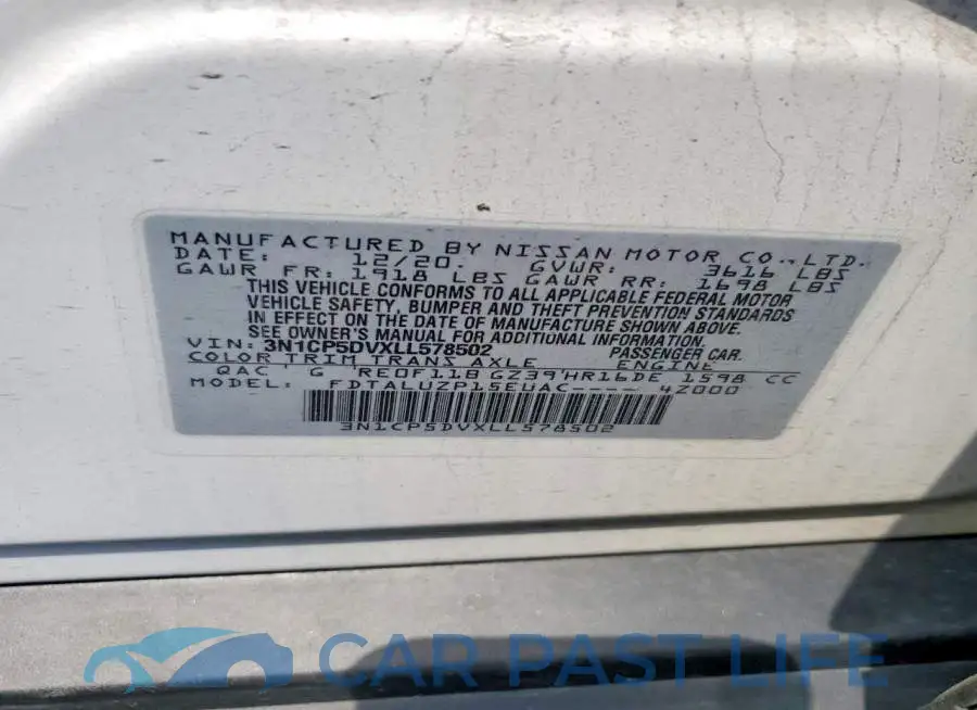 3N1CP5DVXLL578502# 13