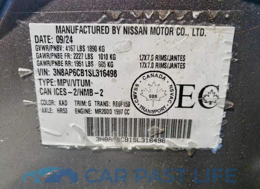 3N8AP6CB1SL316498# 13
