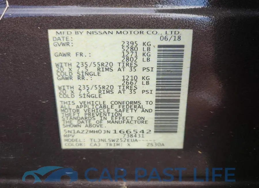 5N1AZ2MH0JN166542# 12