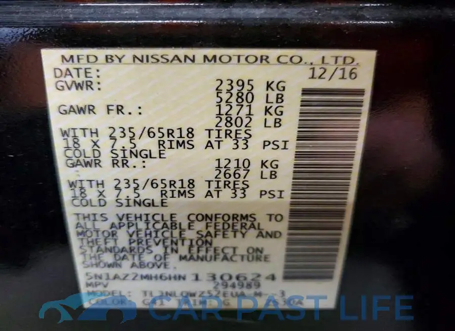 5N1AZ2MH6HN130624# 13