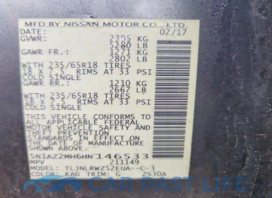 5N1AZ2MH6HN146533# 13
