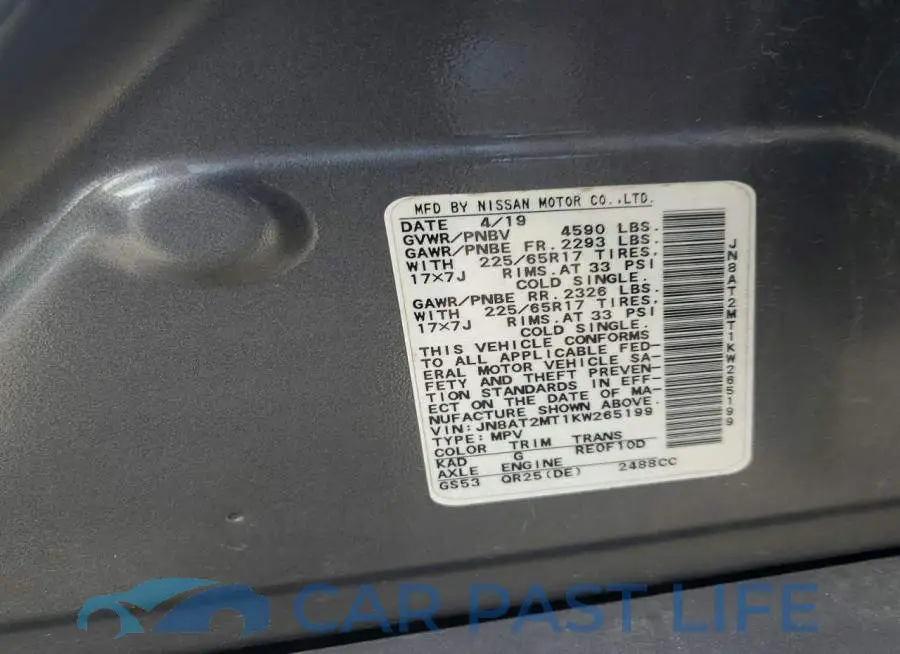 JN8AT2MT1KW265199# 12