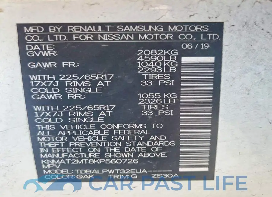 KNMAT2MT8KP560726# 12