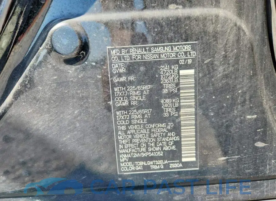 KNMAT2MV5KP541052# 13
