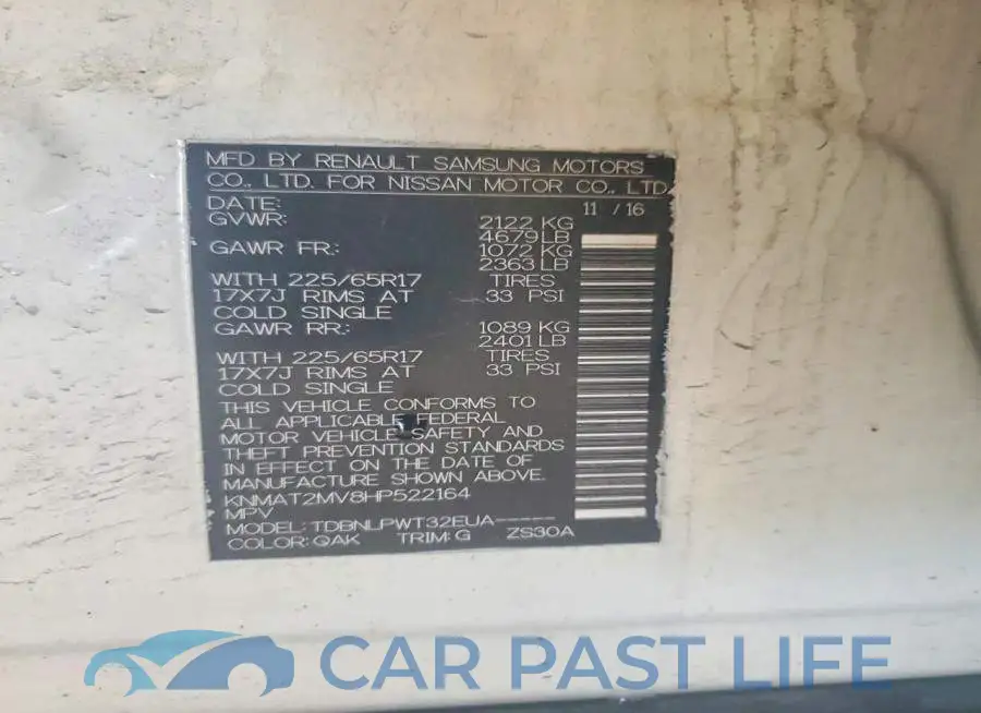 KNMAT2MV8HP522164# 13