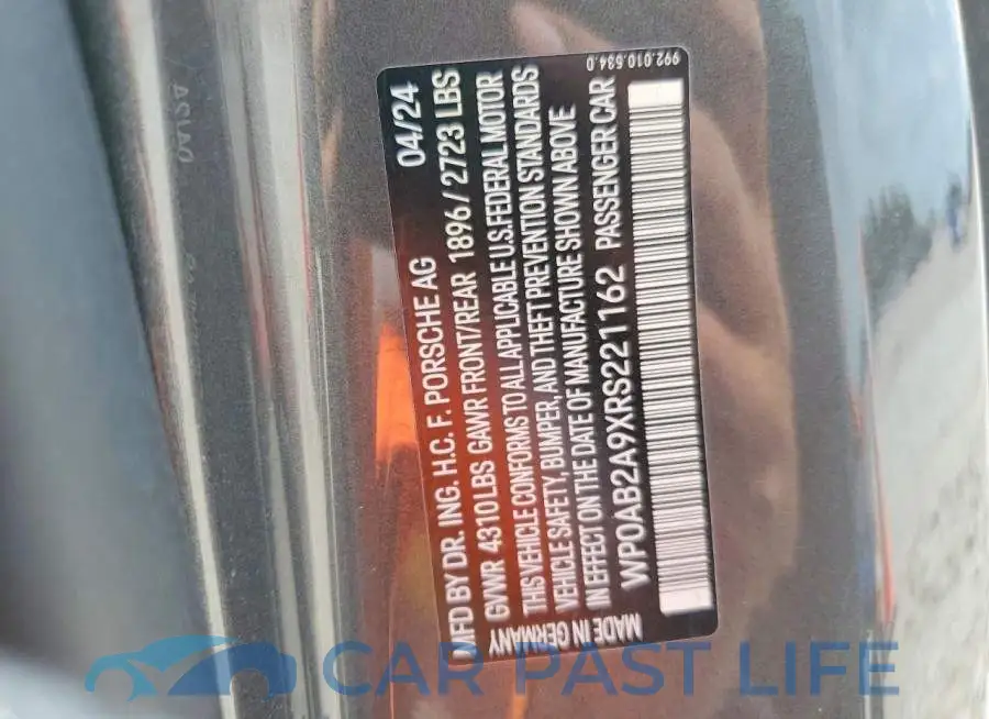 WP0AB2A9XRS221162# 12