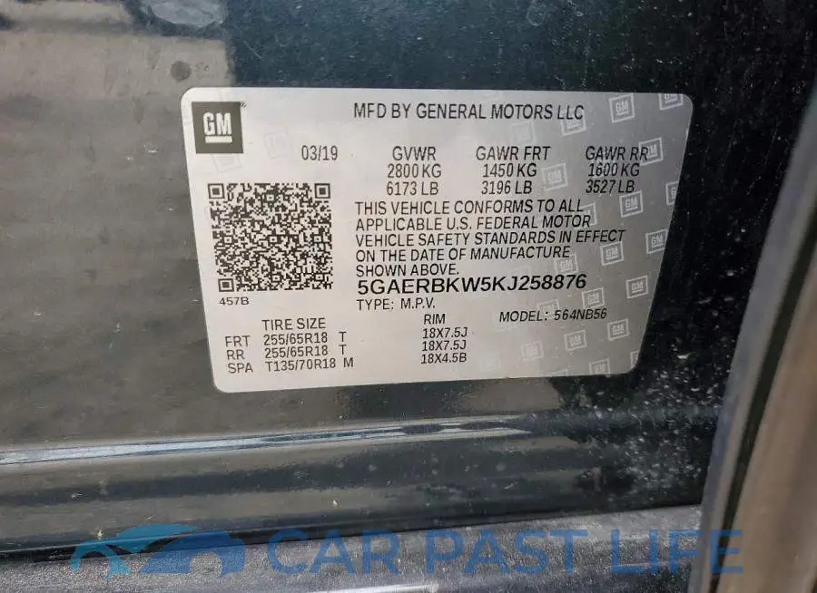 5GAERBKW5KJ258876# 14