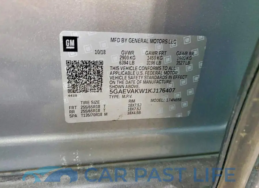 5GAEVAKW1KJ176407# 12