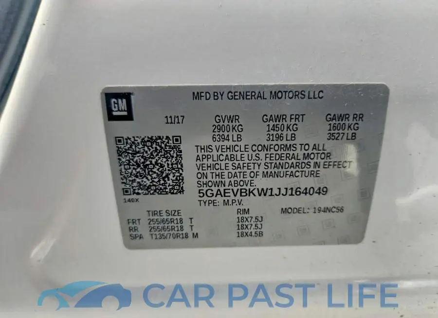 5GAEVBKW1JJ164049# 13