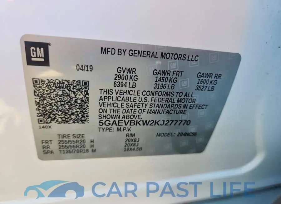 5GAEVBKW2KJ277770# 13