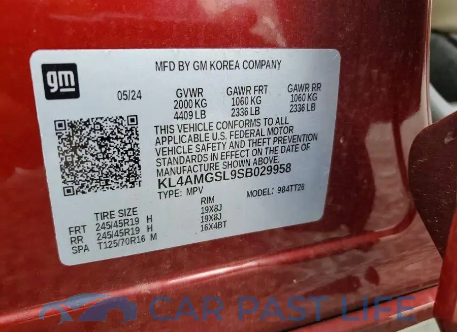 KL4AMGSL9SB029958# 13