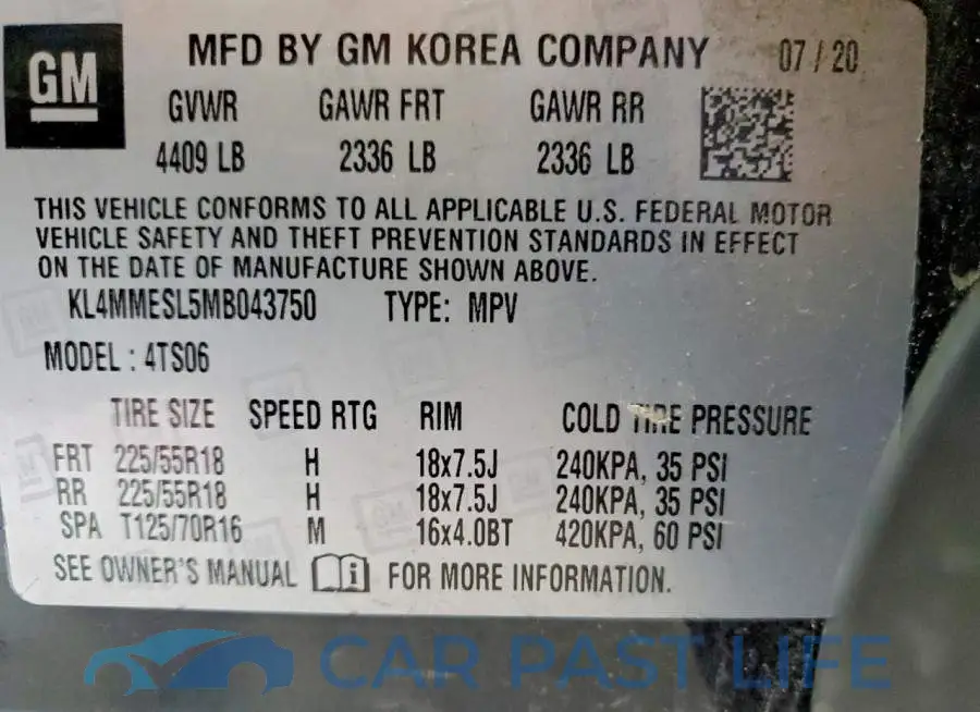 KL4MMESL5MB043750# 13