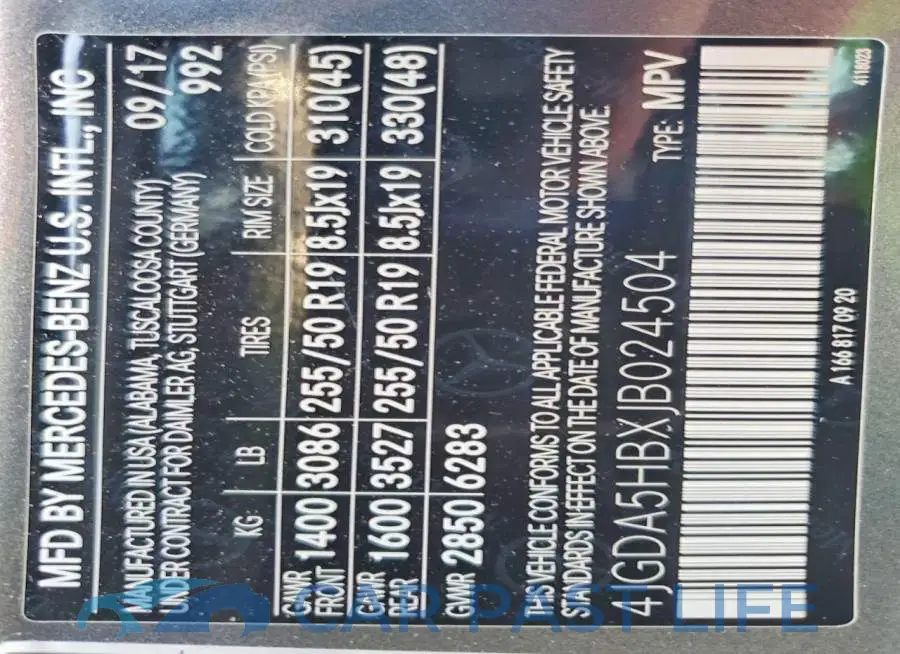 4JGDA5HBXJB024504# 12