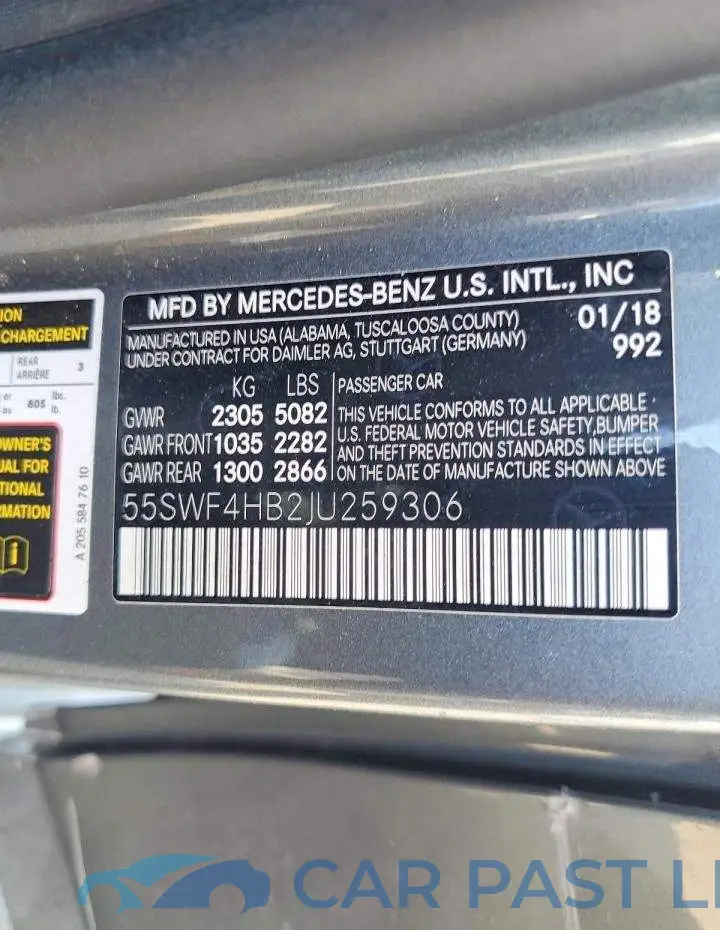 55SWF4HB2JU259306# 12