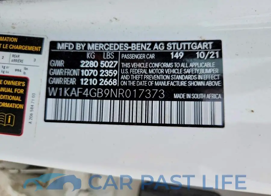W1KAF4GB9NR017373# 12