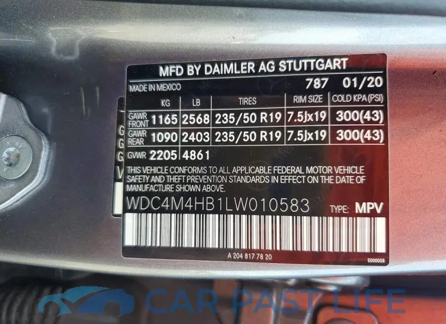 WDC4M4HB1LW010583# 14