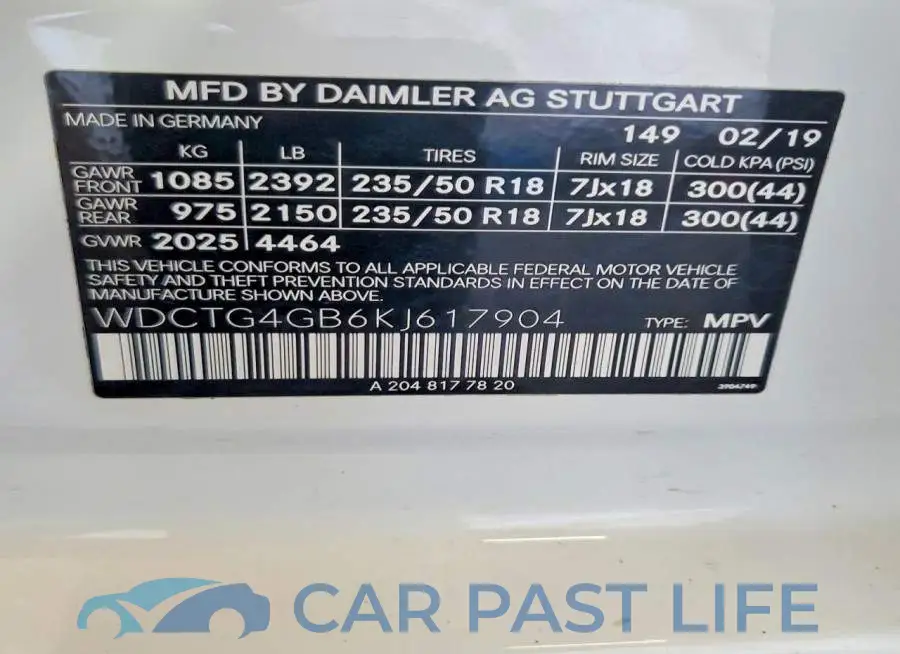 WDCTG4GB6KJ617904# 14