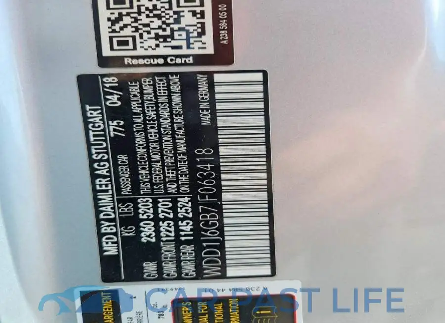 WDD1J6GB7JF063418# 12