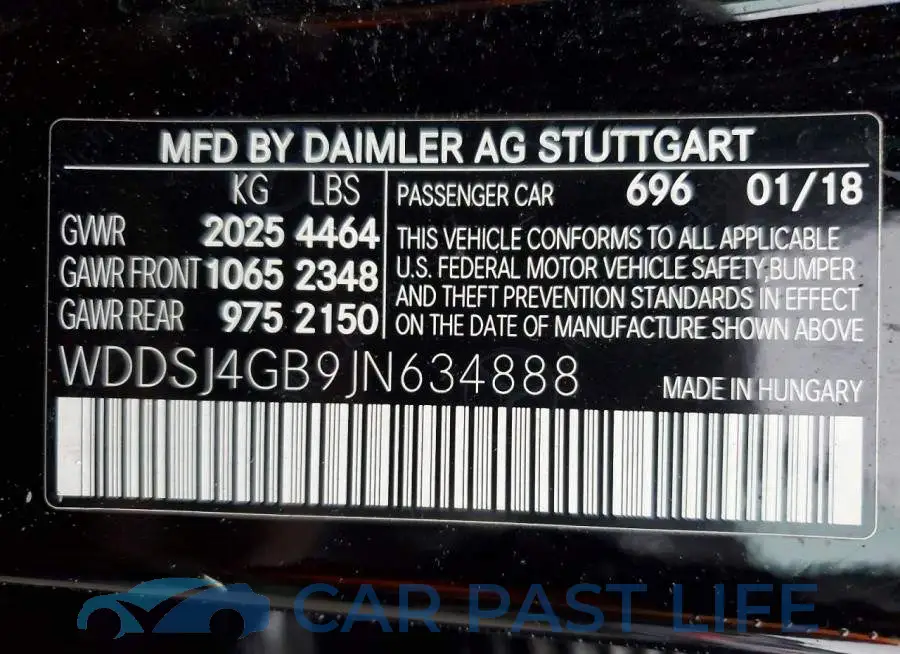 WDDSJ4GB9JN634888# 12