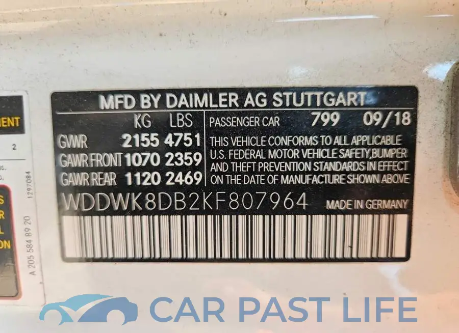 WDDWK8DB2KF807964# 12