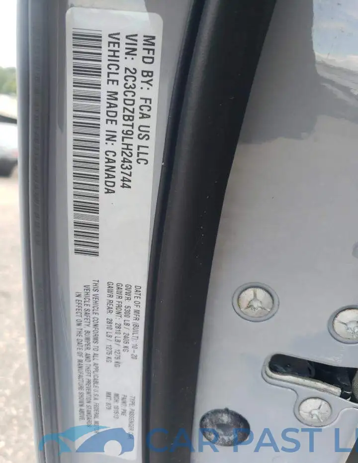 2C3CDZBT9LH243744# 12