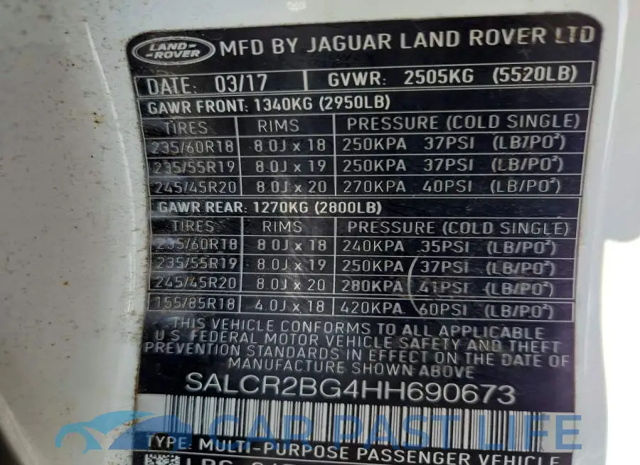 SALCR2BG4HH690673# 13