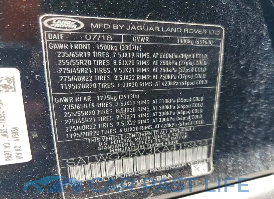 SALWG2RV3KA415934# 13