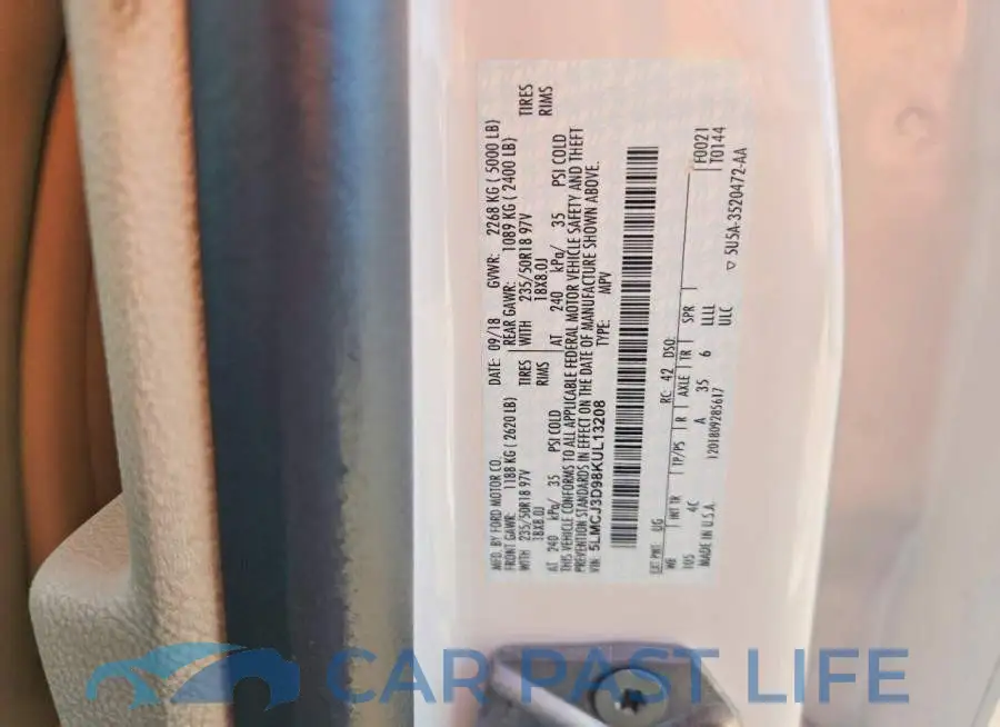 5LMCJ3D98KUL13208# 12