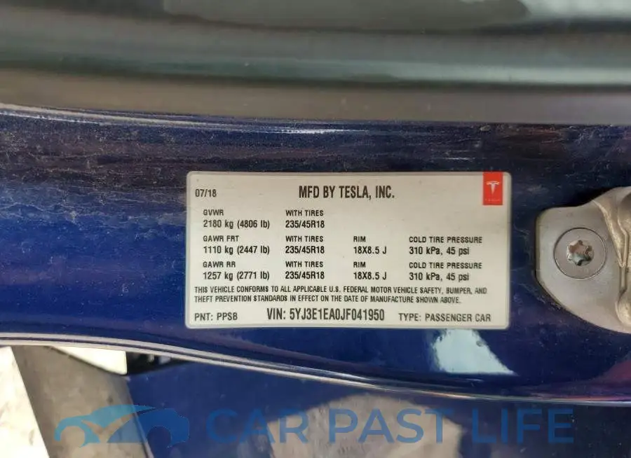 5YJ3E1EA0JF041950# 12