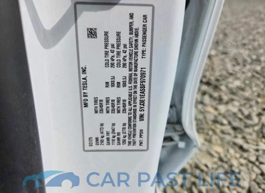 5YJ3E1EA5SF970971# 12