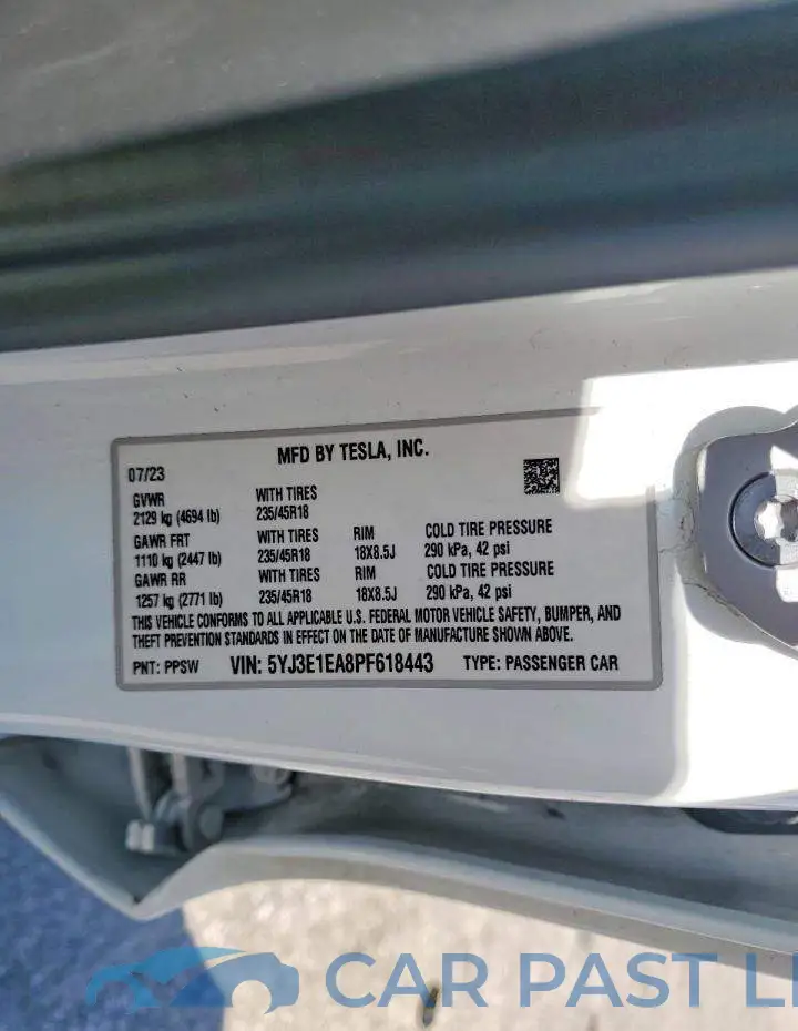 5YJ3E1EA8PF618443# 12