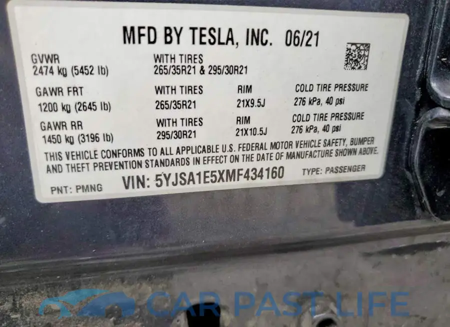 5YJSA1E5XMF434160# 13