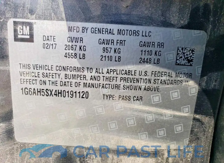 1G6AH5SX4H0191120# 12