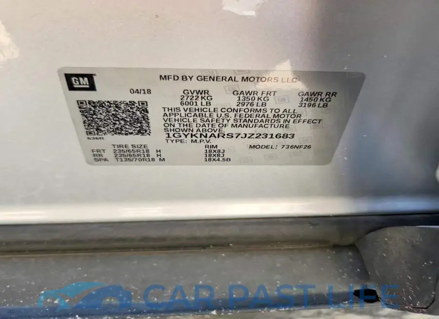 1GYKNARS7JZ231683# 13