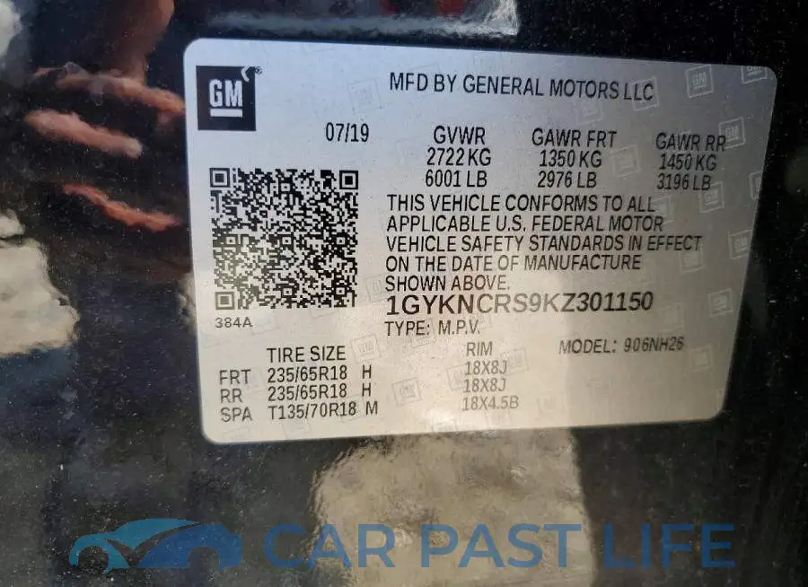 1GYKNCRS9KZ301150# 13