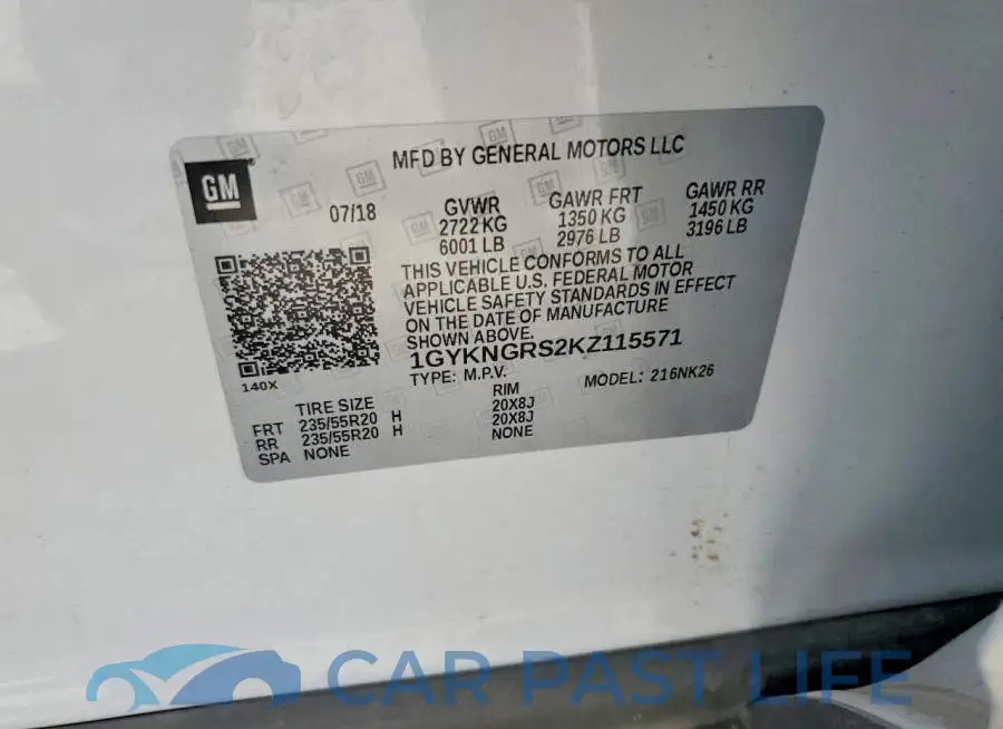 1GYKNGRS2KZ115571# 13