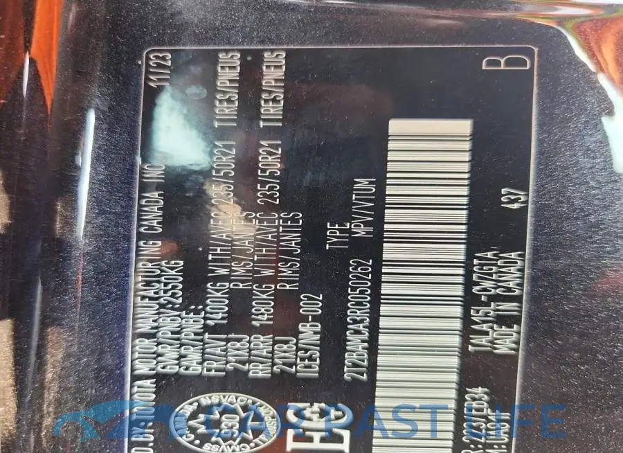 2T2BAMCA3RC050262# 12