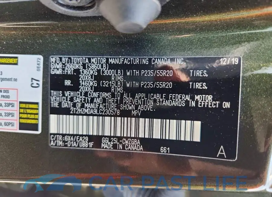 2T2HZMDA9LC230578# 13