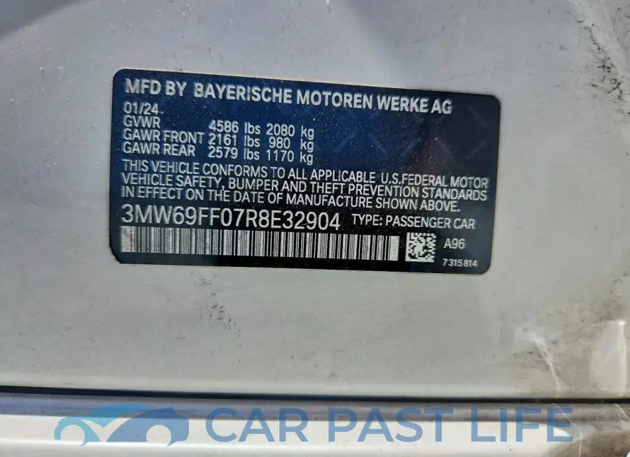 3MW69FF07R8E32904# 12