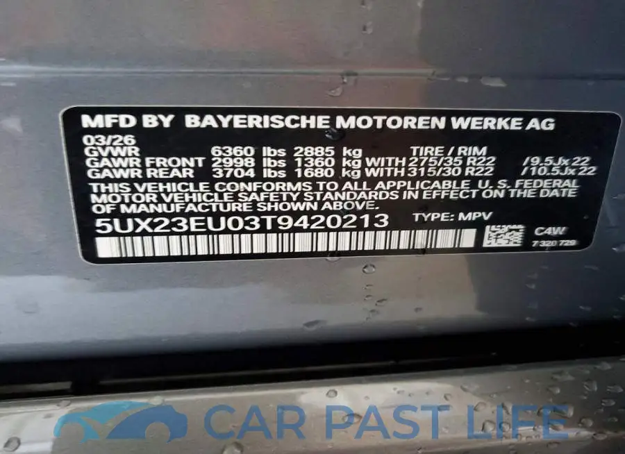 5UX23EU03T9420213# 14
