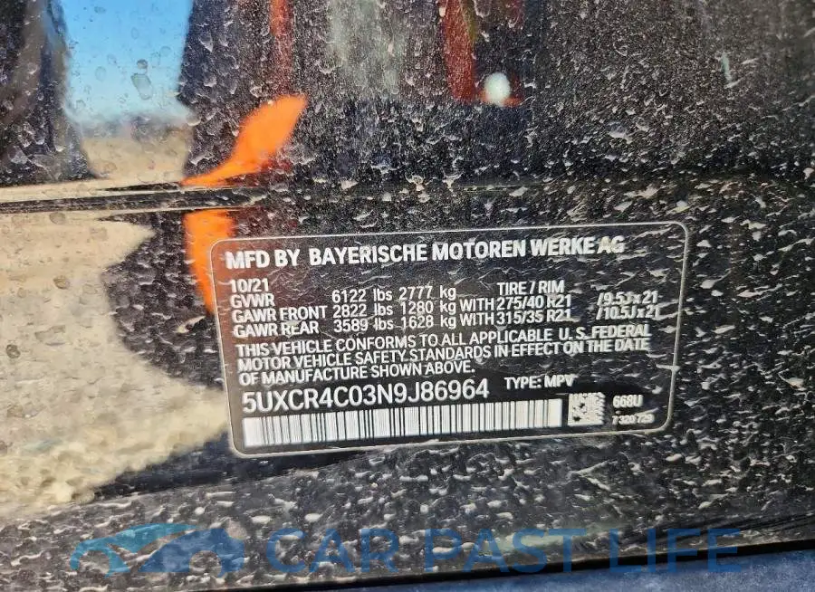 5UXCR4C03N9J86964# 13