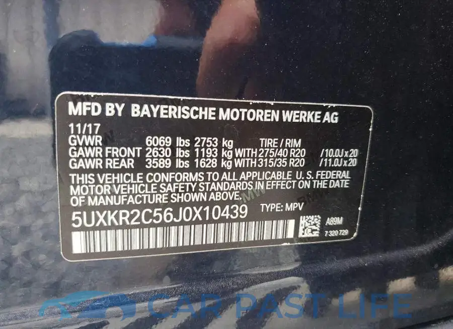 5UXKR2C56J0X10439# 13