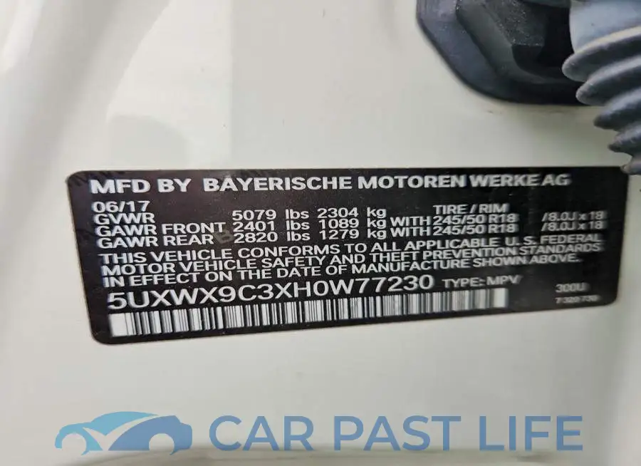 5UXWX9C3XH0W77230# 13