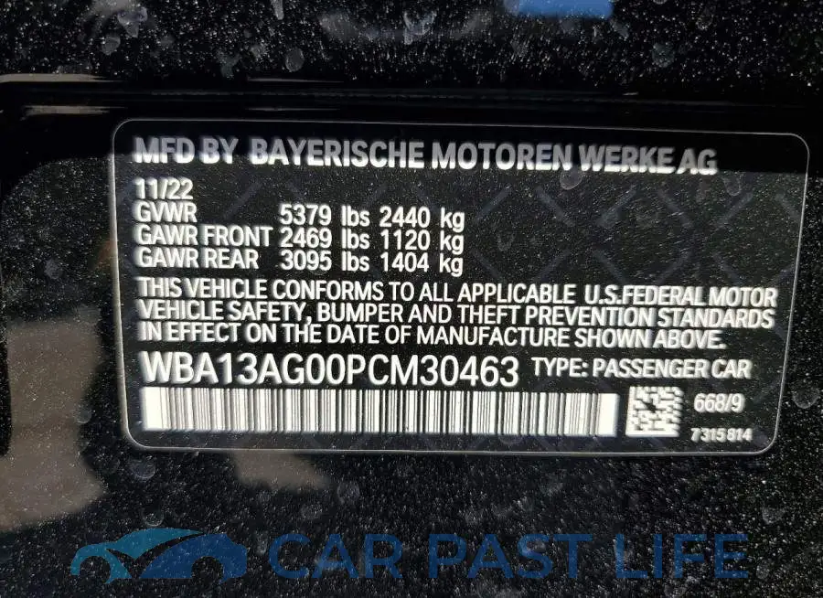 WBA13AG00PCM30463# 12