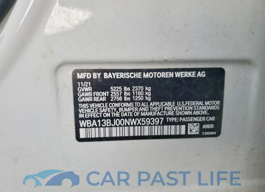WBA13BJ00NWX59397# 12