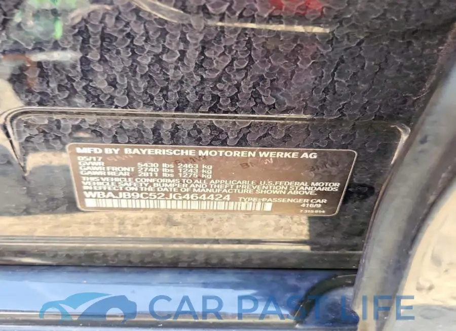 WBAJB9C52JG464424# 13