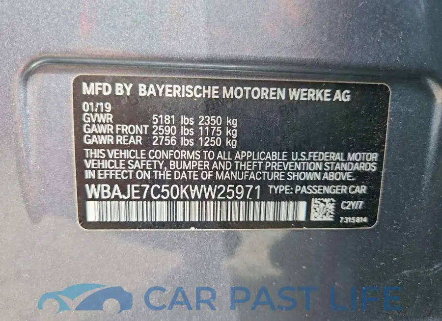 WBAJE7C50KWW25971# 13