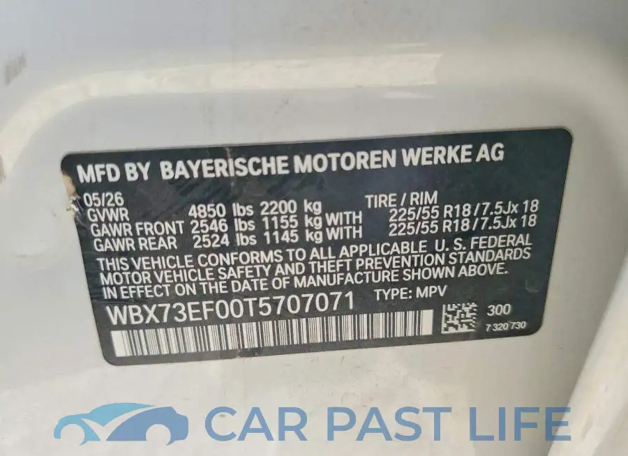 WBX73EF00T5707071# 12