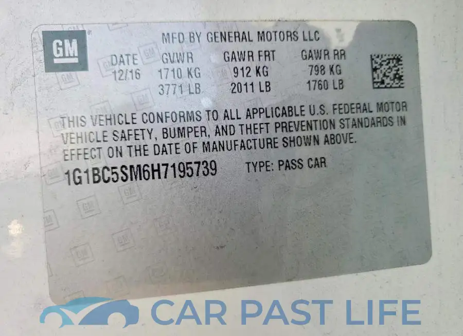1G1BC5SM6H7195739# 12