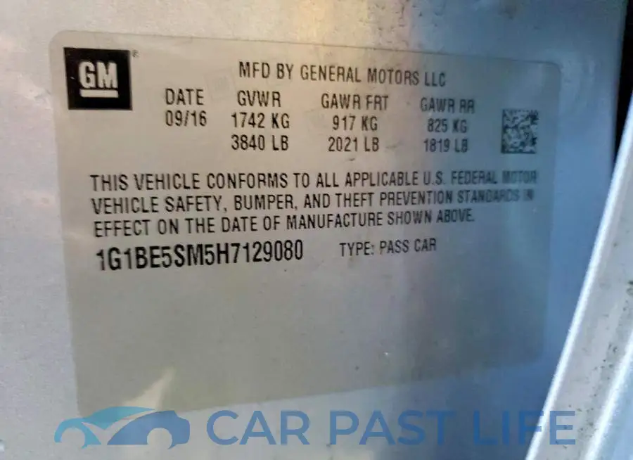1G1BE5SM5H7129080# 12